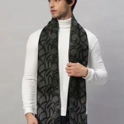 Men Printed Reversible Scarf with Fringed Hem-picture-18