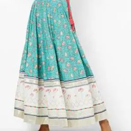 Floral Print Flared Skirt with Tie-up-picture-16
