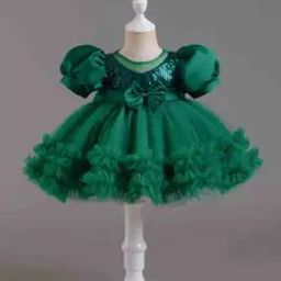 Girls Fit & Flare Dress with Bow Accent-image-58