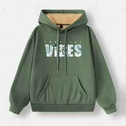 Men Typographic Print Hoodie with Kangaroo Pocket-image-24