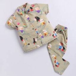 Girls Printed Cotton Shirt & Pyjamas Set-picture-29