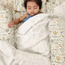 Leaf Print Cotton Baby Bedding Set-image-7