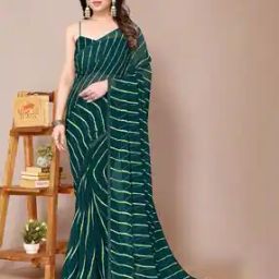 Women's Georgette Leheriya Print Saree-picture-20