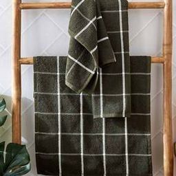 Set of 3 Checked Hand Towels with Stitch Detail-image-74