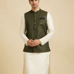 Men Floral Print Regular Fit Nehru Jacket-51