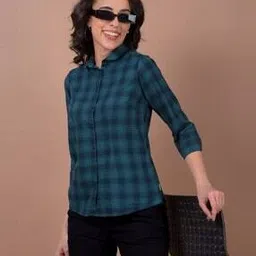 crimsoune club Women Checked Slim Fit Shirt-picture-27