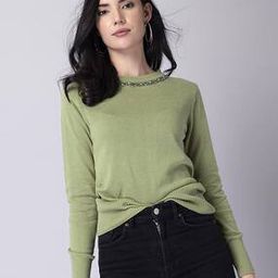 Women Embellished Pullover with Ribbed-Hem-51