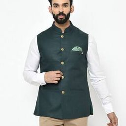 Men Sleeveless Regular Fit Nehru Jacket-image-91