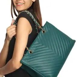 Women Quilted Shoulder Bag with Chain Strap-20