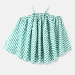 Striped A-Line Dress with Shoulder Straps-image-52