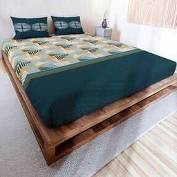 mayfair homes london Geometric Print Super King-Size Bedsheet with Pillow Covers-picture-4