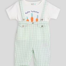 Boys Checked Dungaree & T-Shirt Set-picture-29