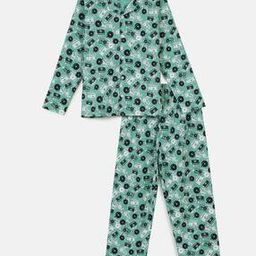 Printed Lounge Pants & Shirt Set-image-55