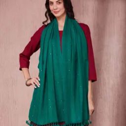 Women Embellished Stole with Tassels-image-47