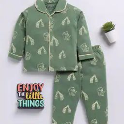 Boys Novelty Print Cotton Shirt & Pants Set-picture-46