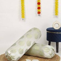 Set of 2 jacquard Self Design Floral Bolster Cover-picture-25