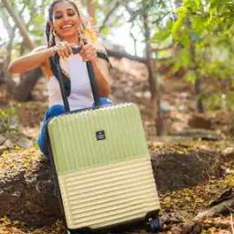 Striped Trolley Bag with Number Lock-15