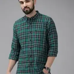Checked Shirt with Patch Pocket-image-52