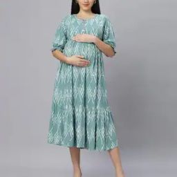 Women Geometric Fit And Flare Dress-image-51
