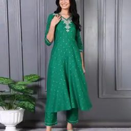 Women Embroidered A-Line Kurta Set-image-88
