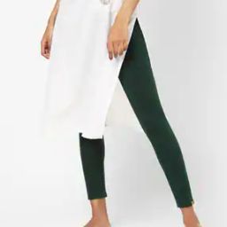Ankle-Length Leggings with Elasticated Waistband-image-82