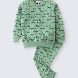Typographic Print Loungewear Set-image-49