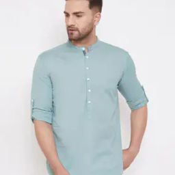 Short Kurta with Roll-Up Tabs-image-0