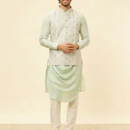 Men Floral Embroidered Regular Fit Nehru jacket-image-63