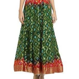 Paisley Pattern Woven Flared Skirt-image-68