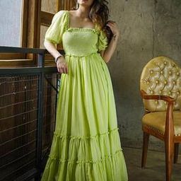 Women Gown Dress with Puff-Sleeves-image-16