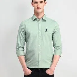 u.s. polo assn. Men Slim Fit Cotton Shirt with Logo Embroidery-picture-33