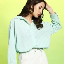 Women Embroidered Oversized Fit Shirt-image-7