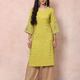 Lime Green Viscose Straight Kurta-picture-11