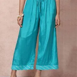Teal Green Viscose Palazzo-image-31