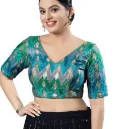 Women Embellished Back Open Blouse-picture-9