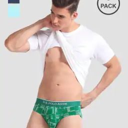 Men Pack of 3 Abrasion Free Print Briefs-21