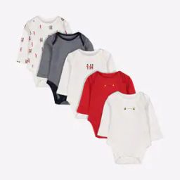 Pack of 5 Printed Bodysuits-picture-30