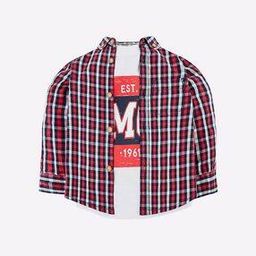T-shirt & Checked Shirt Set-image-10