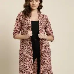 Animal Print Open-Front Shrug-16