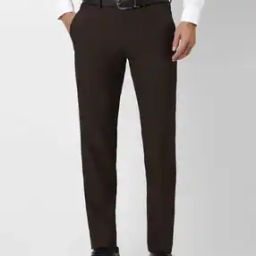 Men Slim Fit Flat Front Trousers-picture-33