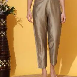 Women Straight Fit Flat-Front Pants-image-9