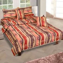 210 GSM Floral Print Queen-Size Bedding Set-image-57