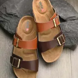 Men Double-Strap Sandals with Buckle Fastening-image-85