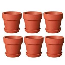 Terracotta Cylinder-Shaped Planter with Tray-image-11