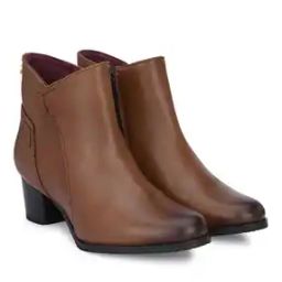 Ankle-Length Heeled Boots with Zip Closure-image-44
