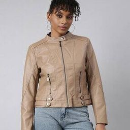 Women Zip-Front Regular Fit Biker Jacket-image-5