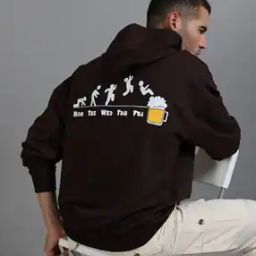 Men Graphic Print Oversized Hoodie with Kangaroo Pockets-image-63