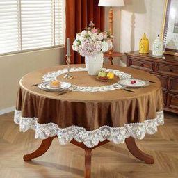 6-Seater Table Cover with Lace Detail-49
