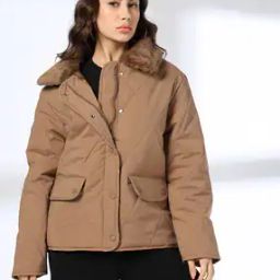 Women Regular Fit Puffer Jacket with Flap Pockets-picture-16