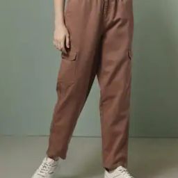 Women Straight Fit Paperbag Cargo Pants-image-9
